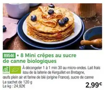 Thiriet 8 mini crêpes au sucre de canne biologiques offre