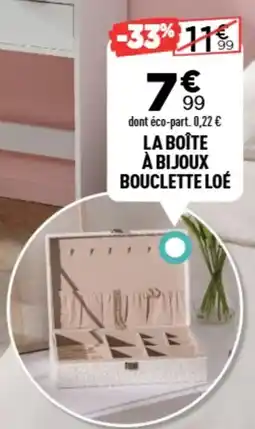 Centrakor La boîte à bijoux bouclette loé offre