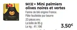 Thiriet Mini palmiers olives noires et vertes offre