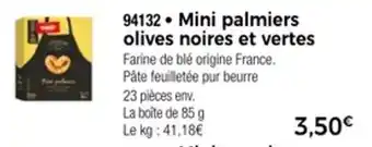 Thiriet Mini palmiers olives noires et vertes offre