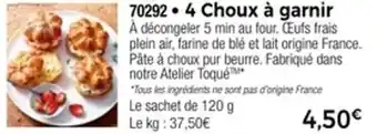 Thiriet 4 choux à garnir offre