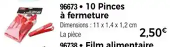 Thiriet 10 pinces à fermeture offre