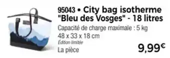 Thiriet City bag isotherme bleu des vosges offre