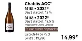 Thiriet Chablis aoc offre