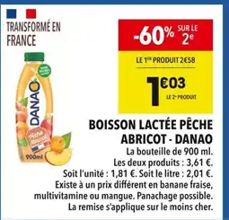 Supeco DANAO Boisson lactée pêche abricot offre