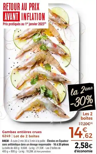 Thiriet Gambas entières crues offre