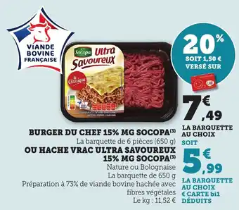 Maximarché Burger du chef 15% mg socopa offre