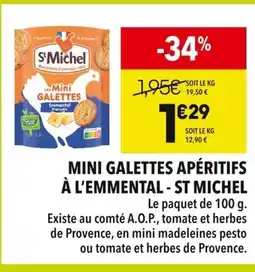 ST MICHEL Mini galettes apéritifs à l'emmental