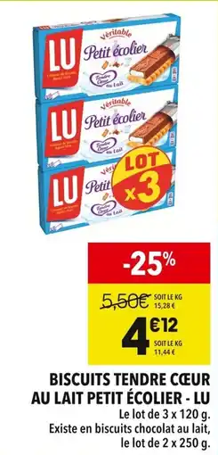 Supeco LU Biscuits tendre cœur au lait petit écolier offre