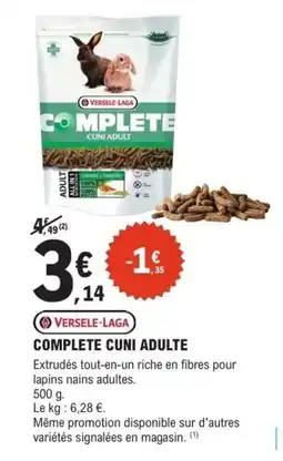E.Leclerc Nos Animaux VERSELE-LAGA Complete cuni adulte offre