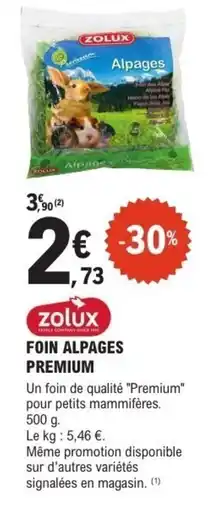E.Leclerc Nos Animaux ZOLUX Foin alpages premium offre