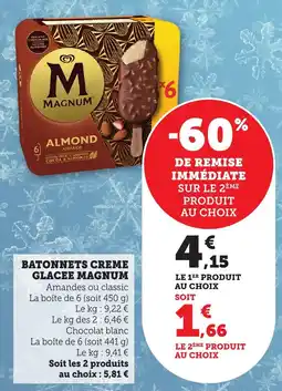 Maximarché Batonnets creme glacee magnum offre