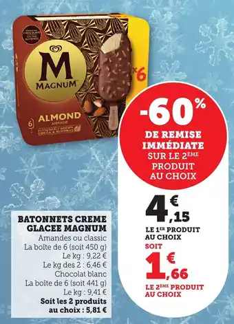 Maximarché Batonnets creme glacee magnum offre