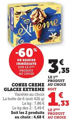 Maximarché Cones creme glacee extreme offre