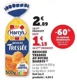 Maximarché Brioche tressee au sucre harrys offre