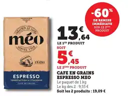 Maximarché Cafe en grains espresso meo offre