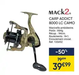 Pacific Pêche MACK2 Carp addict 8000 lc camo offre