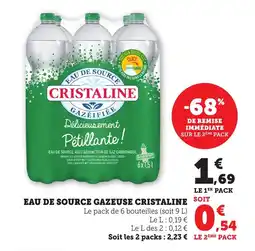 Maximarché Eau de source gazeuse cristaline offre