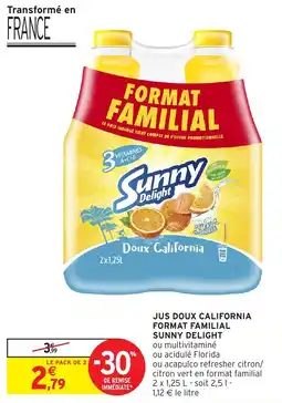 Intermarché Jus doux california format familial sunny delight offre
