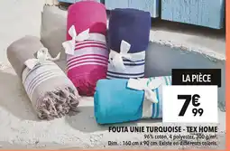 Supeco TEX HOME Fouta unie turquoise offre