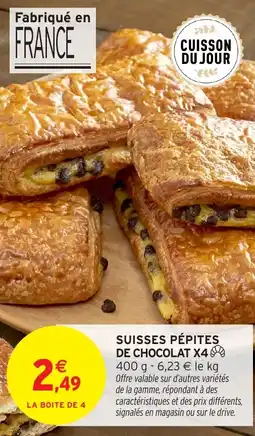 Intermarché Suisses pépites de chocolat x4 offre