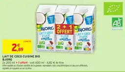 Intermarché Lait de coco cuisine bio bjorg offre