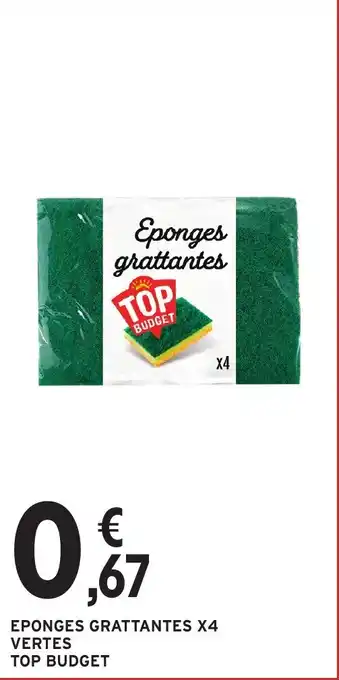 Intermarché Eponges grattantes x4 vertes top budget offre