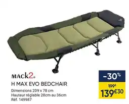 Pacific Pêche MACK2 H max evo bedchair offre