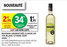 Intermarché Boisson aromatisée à base de vin blanc citron vert very offre