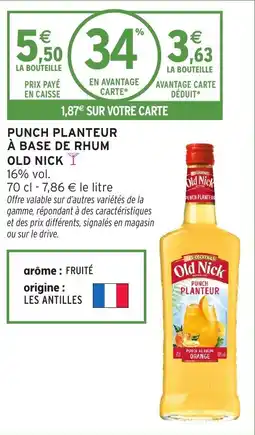 Intermarché Punch planteur à base de rhum old nick offre