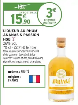 Intermarché Liqueur au rhum ananas & passion hse offre