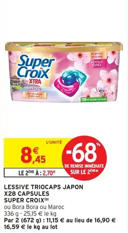 Intermarché Lessive triocaps japon x28 capsules super croix offre