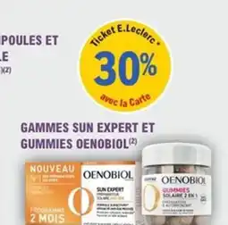 E.Leclerc Parapharmacie Gammes sun expert et gummies oenobiol offre