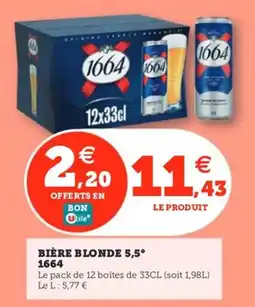Utile 1664 Bière blonde 5,5° offre