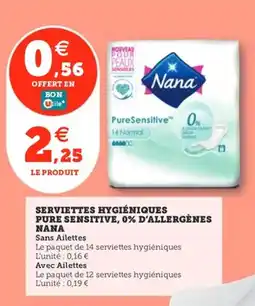 Utile NANA Serviettes hygiéniques pure sensitive, 0% d'allergènes offre