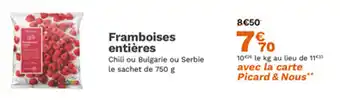 Picard Framboises entières offre