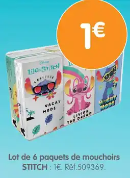 b&m Lot de 6 paquets de mouchoirs stitch offre