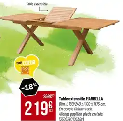 Tridôme MARBELLA Table extensible offre