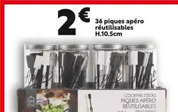 Maxi Bazar HOME DECO FACTORY 36 piques apéro réutilisables offre
