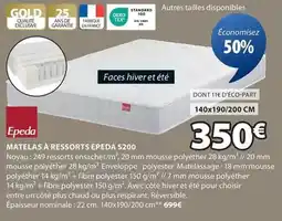 JYSK Tex - matelas à ressorts epeda s200 offre