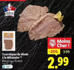 Lidl L'étal du volailler - escalopes de dinde à la milanaise offre