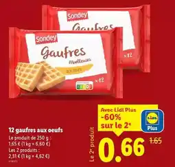 Lidl Sondey - 12 gaufres aux oeufs offre