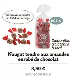 Confiserie des Hautes Vosges Orange - nougat tendre aux amandes enrobé de chocolat offre