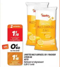 Netto Netto - lingettes multi-surfaces 2 en 1 fraicheur citron x40 offre