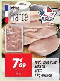 Netto Netto - 10 côtes de porc sans os offre