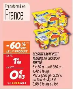 Netto Nestlé - dessert lacté petit nesquik au chocolat offre