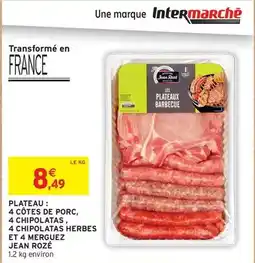 Intermarché Plateau: 4 côtes de porc, 4 chipolatas herbes et 4 merguez offre