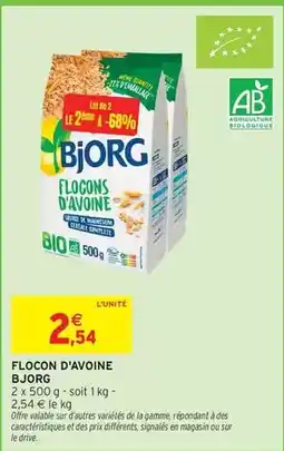 Intermarché Bjorg - flocon d'avoine offre