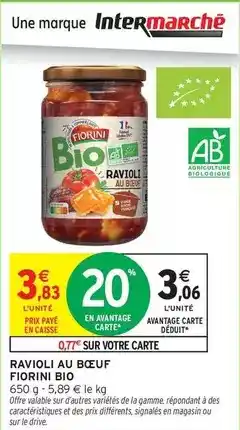 Intermarché Fiorini - ravioli au bœuf offre