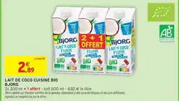 Intermarché Bjorg - lait de coco cuisine bio offre